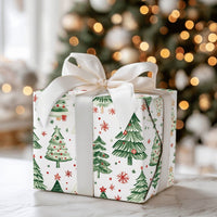 Festive Pine Holiday Gift Wrap, Watercolor Christmas Tree Wrapping Paper, Winter Botanical Wrapping Paper, Xmas Present Wrap