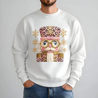 Preppy Crochet Aesthetic Holiday Crewneck, Pink Nutcracker Christmas Sweatshirt, Adorable Winter Pullover Sweatshirt, Xmas Graphic Sweatshirt