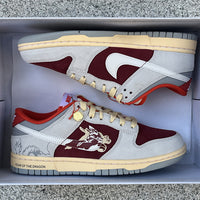 Low Top Sneakers, Beige Burgundy Colorway, Lace Up Design, Casual Gift for Sneaker Fans