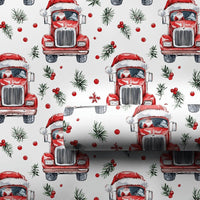 Christmas Trucker Gift Wrap, Santa Driving Semi Truck Wrapping Paper, Holiday Truck Driver Wrapping Paper Rolls, Festive Xmas Paper Present