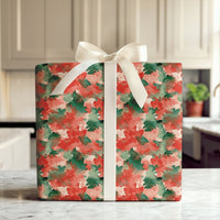 Abstract Christmas Gift Wrap, Red and Green Watercolor Wrapping Paper, Modern Painterly Holiday Paper, Festive Present Wrap for Winter Presents