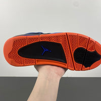 Retro Low Top Sneakers, Blue Black Orange Colorway, Lace Up Design, Casual Gift for Sneaker Fans