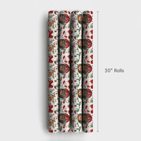 Christmas BBQ Cookout Gift Wrap, Grilling Santa Wrapping Paper, Roasted Turkey Holiday Wrapping Paper, Humorous Red Grill Gift Wrapping Paper