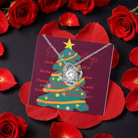 Holiday Message Card Pendant, Christmas Love Knot Necklace, Cubic Zirconia Love Knot Necklace, Romantic Wife Necklace, Present for Girlfriend