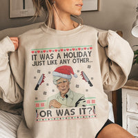Serial Killer Holiday Sweater, True Crime Ugly Christmas Sweatshirt, Humorous Murder Mystery Crewneck, Retro True Crime Sweatshirt, Fan Present