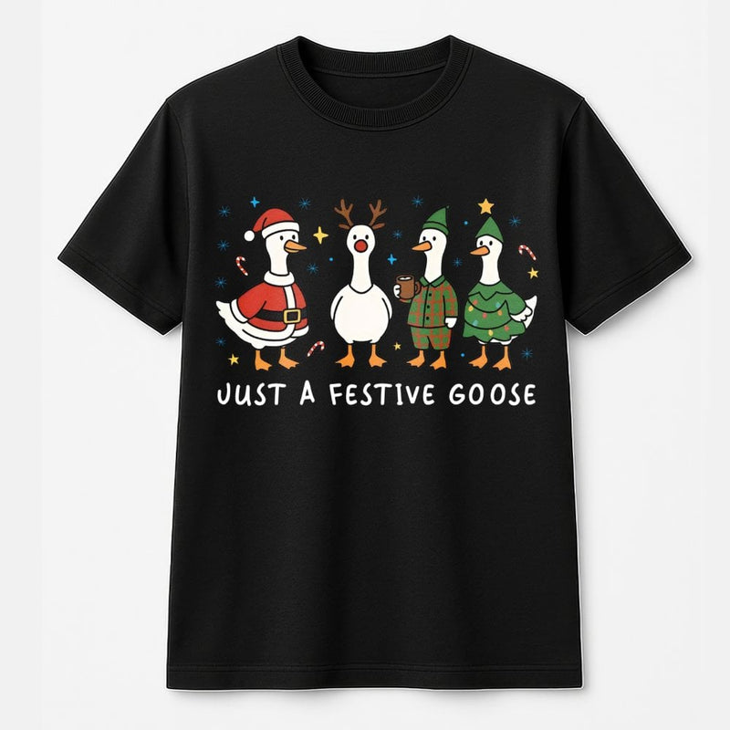 Silly Ducks Holiday Shirt, Festive Goose Christmas T-Shirt, Humorous Goose Lover Graphic Tee, Adorable Xmas Goose T-Shirt, Holiday Duck Lover Present