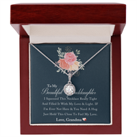 Eternal Hope Cubic Zirconia Necklace, Granddaughter Necklace Present, White Gold Over Stainless Steel Pendant, Birthday Christmas Jewelry