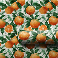 Pine Needle Clementine Gift Wrap, Winter Orange Wrapping Paper, Botanical Citrus Holiday Wrapping Paper, Festive Christmas Wrapping Paper