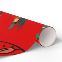 Christmas Tree Gift Wrap, Santa Claus Wrapping Paper, Festive Xmas Holiday Wrapping Paper Roll, Traditional Winter Gift Wrap for Presents