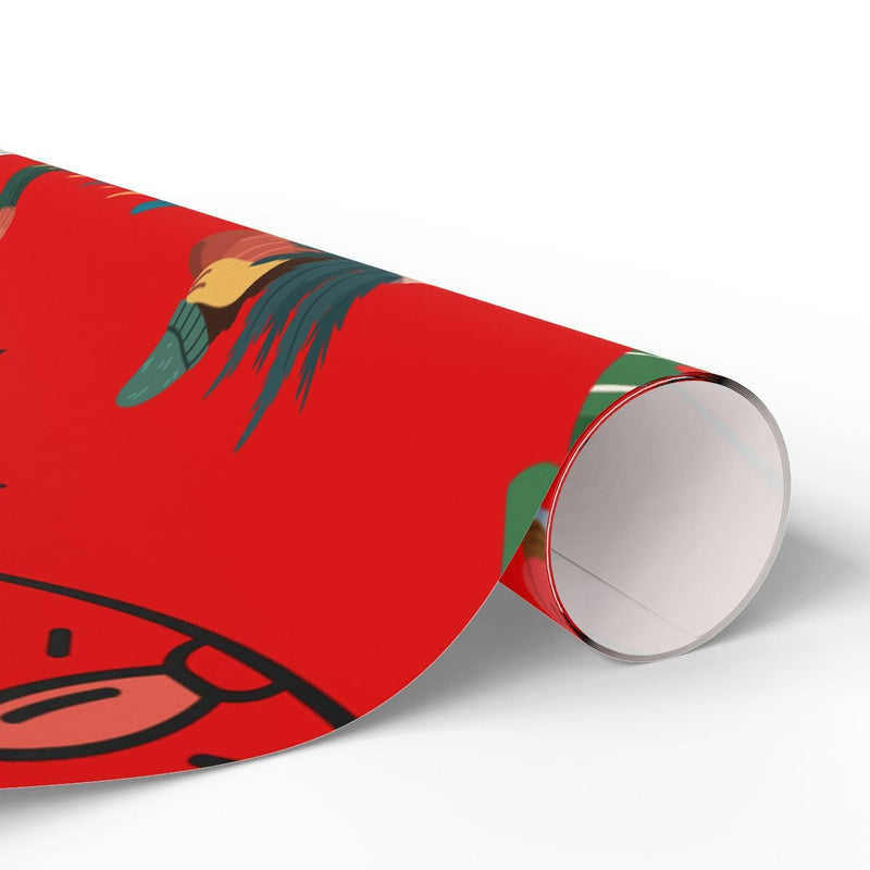 Christmas Tree Gift Wrap, Santa Claus Wrapping Paper, Festive Xmas Holiday Wrapping Paper Roll, Traditional Winter Gift Wrap for Presents