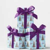 Beach Shell Tree Gift Wrap, Coastal Christmas Wrapping Paper, Nautical Holiday Wrapping Paper, Coastal Xmas Gift Wrap, Ocean Holiday Paper
