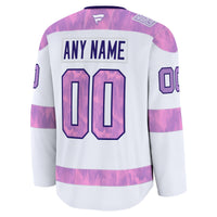 Seattle Kraken White 2024 Hockey Fights Cancer Custom Practice Jersey