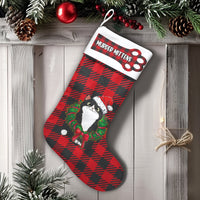 Humorous Black Cat Holiday Stocking, Personalized Murder Mittens Cat Christmas Stocking, Custom Pet Name Xmas Stocking, Pet Lover Decor Present