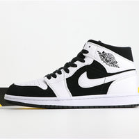 Mid Top Sneakers, White Black Colorway, Lace Up Design, Casual Gift for Sneaker Fans