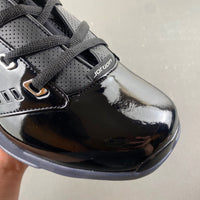 Low Top Sneakers, Black Colorway, Patent Leather Footwear, Lace Up Design, Casual Gift for Sneaker Fans