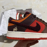 Low Top Sneakers, Orange Brown Colorway, Lace Up Design, Casual Gift for Sneaker Fans
