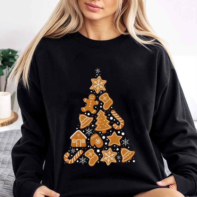 Adorable Holiday Cookie Sweater, Gingerbread Christmas Tree Sweatshirt, Festive Baking Crewneck Pullover, Comfy Xmas Sweatshirt, Present for Baker
