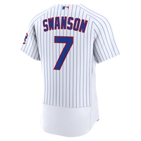 Chicago Cubs Dansby Swanson White Home Authentic Jersey