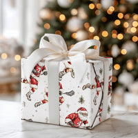 Sporty Lacrosse Christmas Gift Wrap, Lacrosse Santa Wrapping Paper, Lax Santa Holiday Wrapping Paper, Lacrosse Player Christmas Gift Wrap
