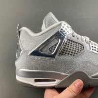 Retro Mid Top Sneakers, Silver Colorway, Metallic Finish, Lace Up Design, Casual Gift for Sneaker Fans