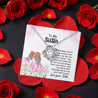 Eternal Bond CZ Crystal Pendant Jewelry, Sister Love Knot Necklace, Heartfelt Sister Birthday Present, Christmas Necklace for Her