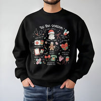 Humorous Medical Holiday Icons Crewneck, Nurse Christmas Sweatshirt, RN Hospital Staff Xmas Sweater, Healthcare Worker Holiday Pullover