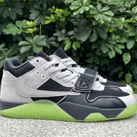 Mid Top Sneakers, Black Green Colorway, Glow in the Dark Detail, Lace Up Design, Casual Gift for Sneaker Fans