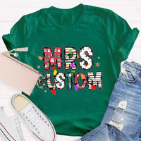 Custom Family Holiday Shirt, Personalized Christmas Lights Name T-Shirt, Adorable Festive Graphic Tee, Matching Christmas Crewneck T-Shirt