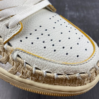 Low Top Sneakers, Beige White Colorway, Leather Footwear, Lace Up Design, Casual Gift for Sneaker Fans
