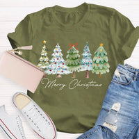 Festive Christmas Tree Shirt, Merry Christmas Tree T-Shirt, Retro Holiday Graphic Tee, Winter Xmas Pullover Tee, Christmas Present