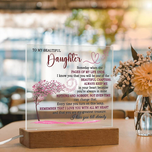 Sentimental Daughter Night Light, To My Daughter Acrylic Plaque, Daughter LED Acrylic Sign, Meaningful Birthday and Christmas