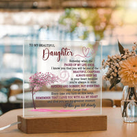 Sentimental Daughter Night Light, To My Daughter Acrylic Plaque, Daughter LED Acrylic Sign, Meaningful Birthday and Christmas Keepsake Present