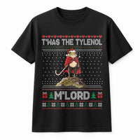 Humorous Frog Ugly Christmas Sweater Shirt, T'was the Tylenol M'Lord T-Shirt, Sarcastic Meme Graphic Tee, Medieval Meme Christmas T-Shirt