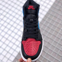 Sneakers, Blue Black Red Colorway, Lace Up Design, Casual Gift for Sneaker Fans