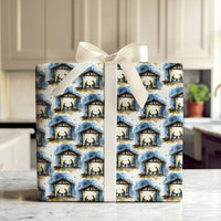Holy Family Holiday Gift Wrap, Nativity Scene Christmas Wrapping Paper, Watercolor Religious Wrapping Paper, Christian Present Paper Roll