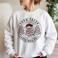 Retro Holiday Sprinkle Frosting Snack Crewneck, Christmas Tree Cake Sweatshirt, Vintage Christmas Treat Sweater, Festive Xmas Pullover