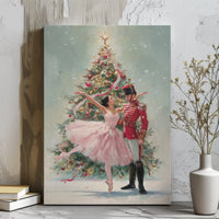 Christmas Ballet Canvas Print, Nutcracker and Ballerina Canvas, Holiday Dance Wall Art, Festive Nutcracker Canvas, Ballerina Dancer Present
