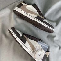 Basketball Shoes, Brown White Colorway, Reverse Hook Design, Lace Up Design, Casual Gift for Shoe Lovers