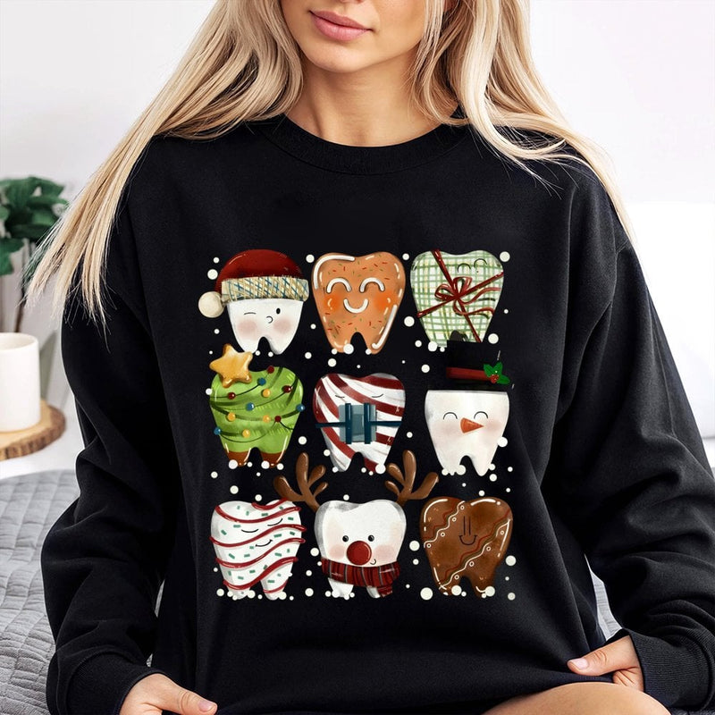 Adorable Dental Squad Sweatshirt, Christmas Teeth Sweatshirt, Humorous Dentist Holiday Sweatshirt, Dental Hygienist Crewneck, Xmas Assistant Present