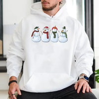 Christmas Snowman Sweatshirt, Adorable Snowman Hoodie, Festive Winter Snowman Hoodie, Comfy Holiday Graphic Hoodie, Christmas Present for Women