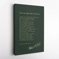 Festive Holiday Canvas Wall Art, Twas the Night Before Christmas Poem Canvas, Classic Xmas Story Canvas, Vintage Christmas Wall Decor Present