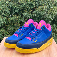 Low Top Sneakers, Blue Yellow Pink Colorway, Lace Up Design, Casual Gift for Sneaker Fans