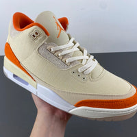 Retro Low Top Sneakers, Beige Orange Colorway, Leather Footwear, Lace Up Design, Casual Gift for Sneaker Fans