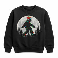 Humorous Sasquatch Lights Crewneck, Bigfoot Santa Christmas Sweatshirt, Vintage Yeti Xmas Sweatshirt, Retro Bigfoot Holiday Pullover Sweatshirt