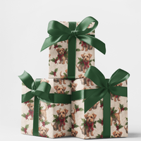 Dandie Dinmont Christmas Gift Wrap, Dandie Dinmont Terrier Wrapping Paper, Terrier Dog Wrapping Paper