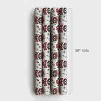 Adorable Woodland Animal Gift Wrap, Watercolor Raccoon Wrapping Paper, Winter Raccoon Holiday Paper, Christmas Present Wrapping Paper Roll