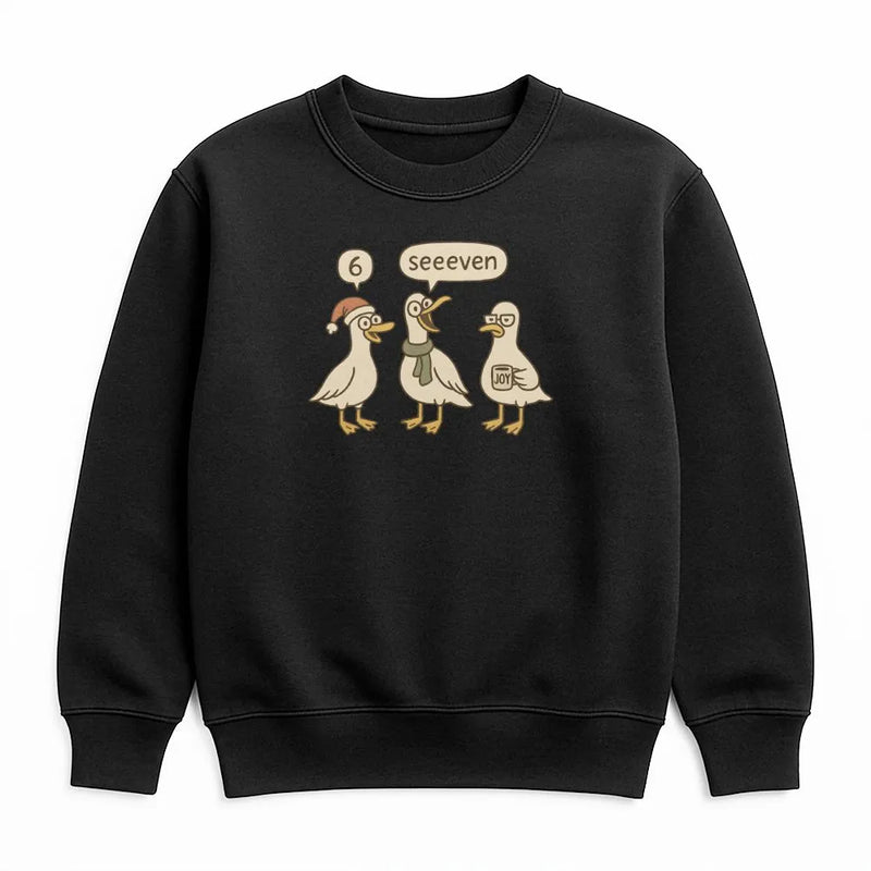 6 7 Math Teacher Pun Crewneck, Humorous Goose Christmas Sweatshirt, Goose Math Educator Sweater, Holiday Teacher Appreciation Present Sweatshirt