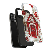 3D Jeweled Holiday Art iPhone Case, Christmas Gingerbread House Phone Case, Festive Winter Phone Cover, Dual Layer Tough Case, Xmas Present
