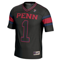#1 Pennsylvania Quakers Endzone Football Jersey - Black