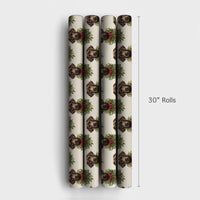 Dog Wreath Holiday Gift Wrap, Chocolate Lab Christmas Wrapping Paper, Labrador Retriever Christmas Wrapping Paper, Pet Lover Gift Wrap
